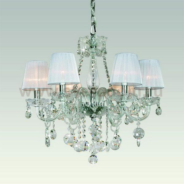 Люстра хрустальная с белыми абажурами Favourite 7189-6P Royal