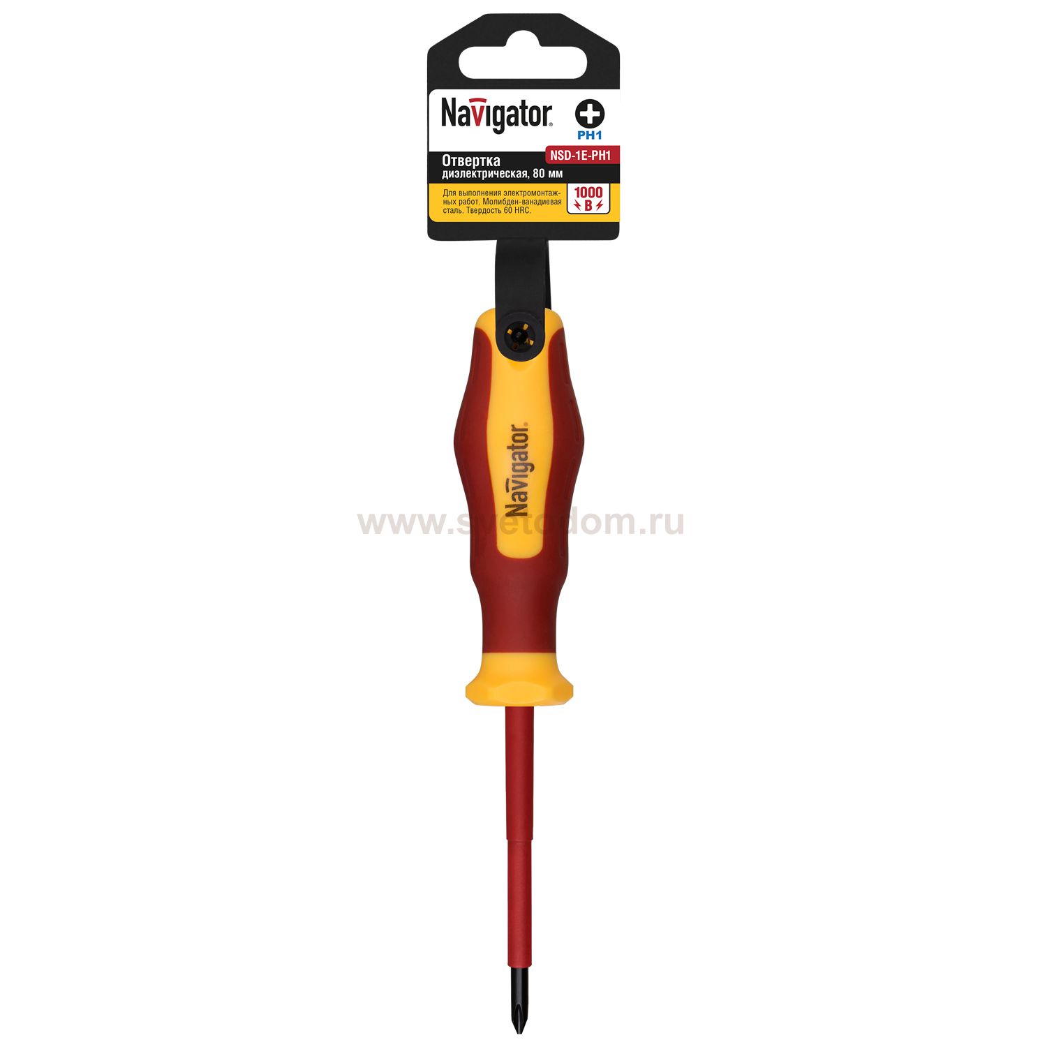 Отвёртка Navigator 71 946 NSD-1E-PH1x80 крестовая, 1000 В
