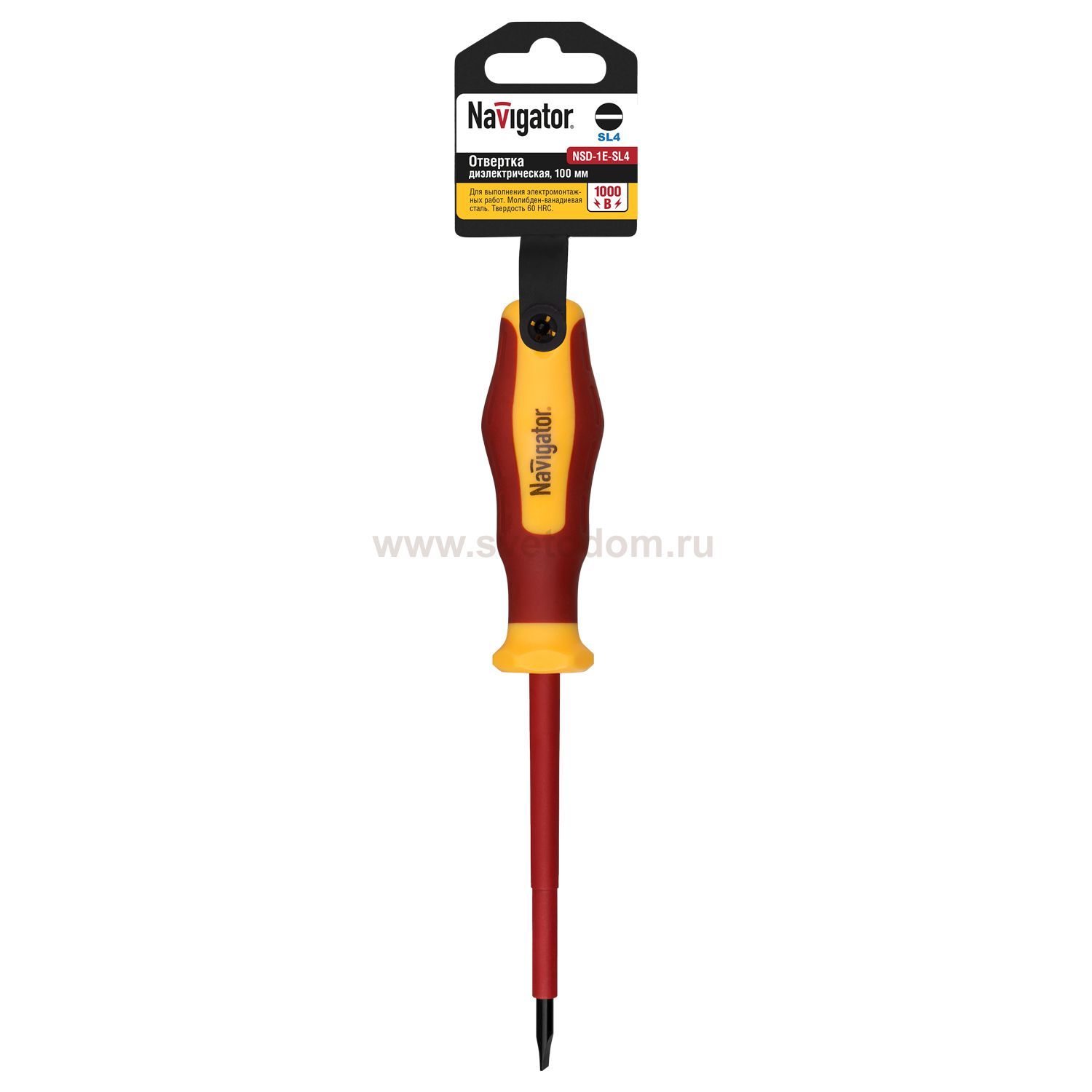 Отвёртка Navigator 71 949 NSD-1E-SL4x100 шлицевая, 1000 В