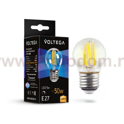 Лампочка Voltega 7202 Globe dim 5W