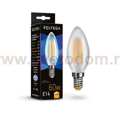 Лампочка Voltega 7207 Candel matt 6W