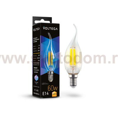 Лампочка Voltega 7209 Candle wind 6W