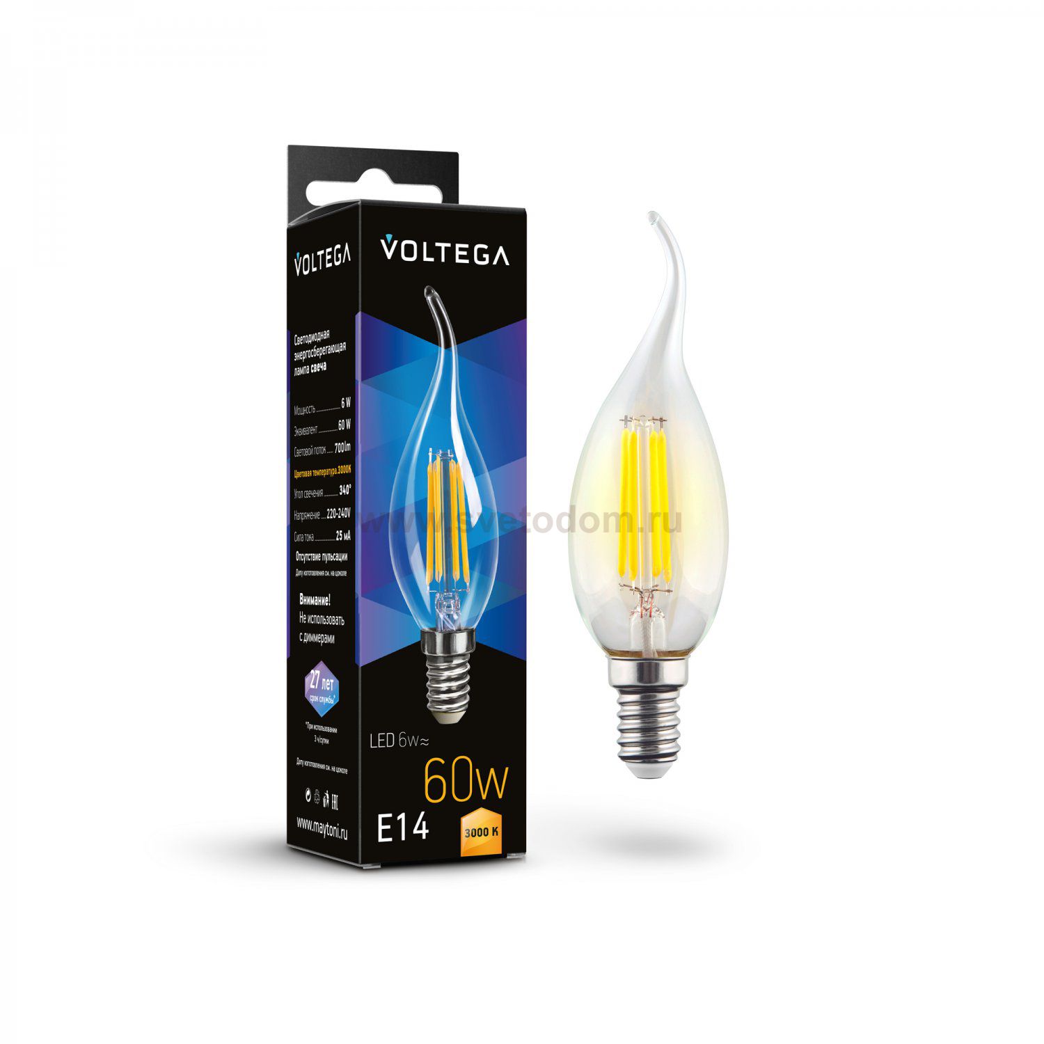 Лампочка Maytoni 7209 Candle wind 6W