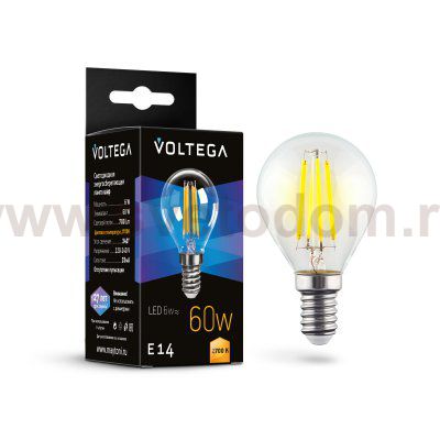Лампочка Voltega 7212 Globe 6W