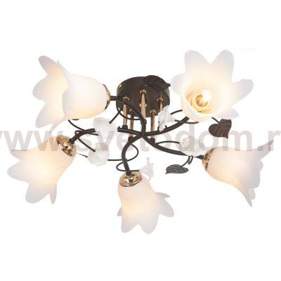 Светильник ЭкономСвет 7319/5BK+GD WT