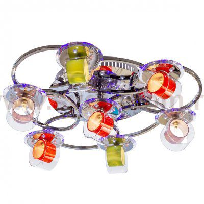 Люстра галогенная Экономсвет 7323/7CR RC WTBLLED