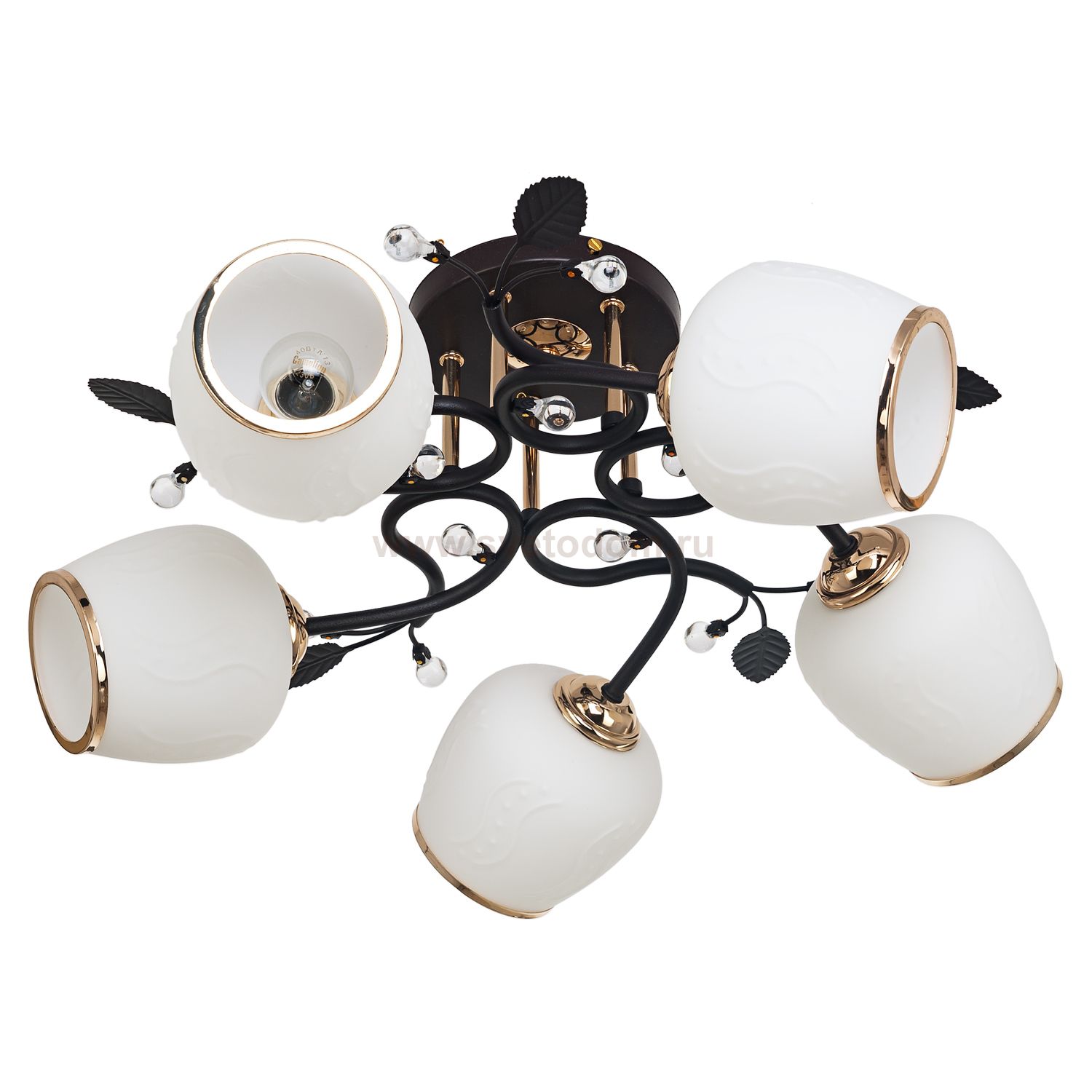 Потолочный светильник Экономсвет 7337/5RD+GD WT