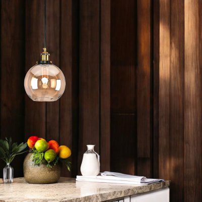 Подвесной светильник Loft Clear Glass Sphere Cloche Дымчатый ImperiumLoft 73694-22
