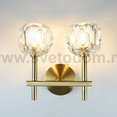 Бра RH Boule de Cristal Double Sconce Brass ImperiumLoft 73769-22