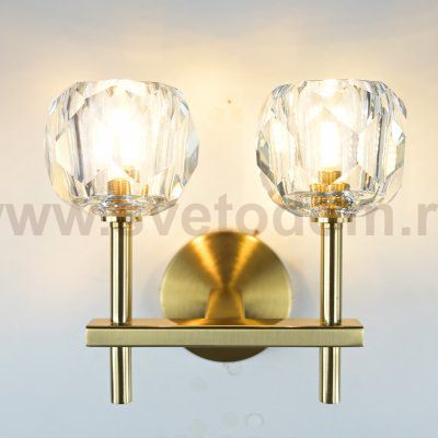 Бра RH Boule de Cristal Double Sconce Brass ImperiumLoft 73769-22