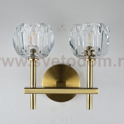 Бра RH Boule de Cristal Double Sconce Brass ImperiumLoft 73769-22