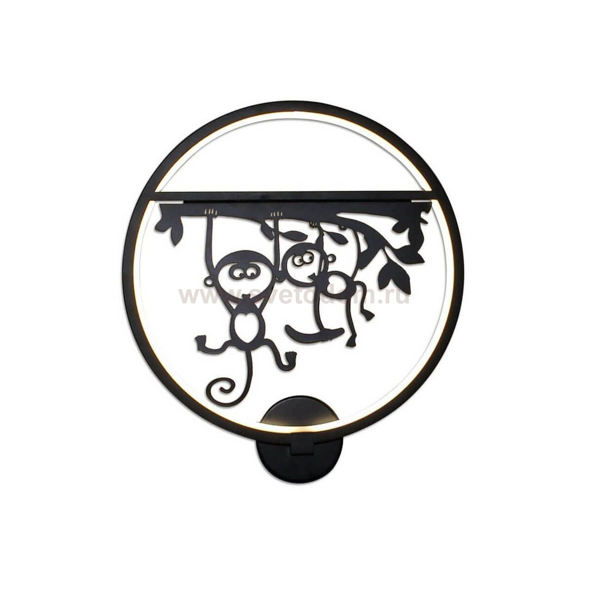 Светильник бра ОБЕЗЬЯНКИ черный w30*8 h-35 LED 18W (4000K) Kink light 74110,9