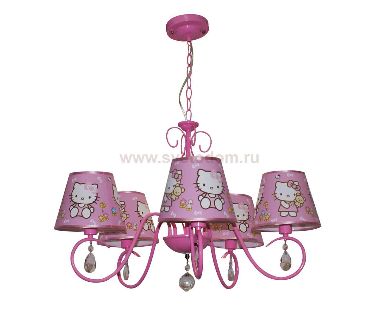 Люстра РОССА розовая h80 d52 E14 5*40W Kink light 74150