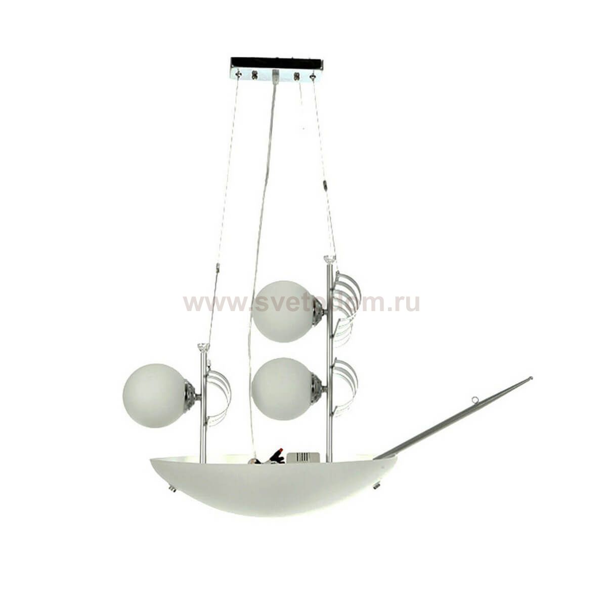 Подвесной светильник ЯХТА белый 3 плаф d57*30 h80 E27 5*40w (пульт ДУ в комплекте) Kink light 7422