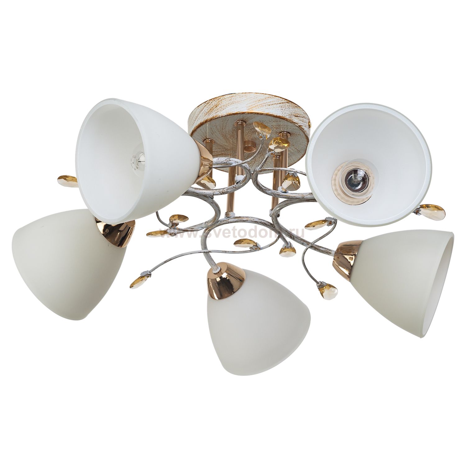 Светильник ЭкономСвет 7481/5WT+GD WT