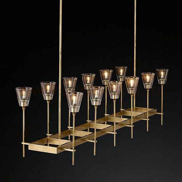 Люстра RH TORCHE DE VERRE Linear Chandelier 12 ImperiumLoft 74929-22