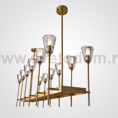 Люстра RH TORCHE DE VERRE Linear Chandelier 12 ImperiumLoft 74929-22