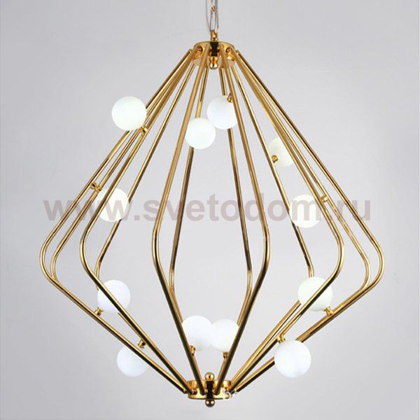 Люстра Cage with white balls Chandelier ImperiumLoft 74941-22