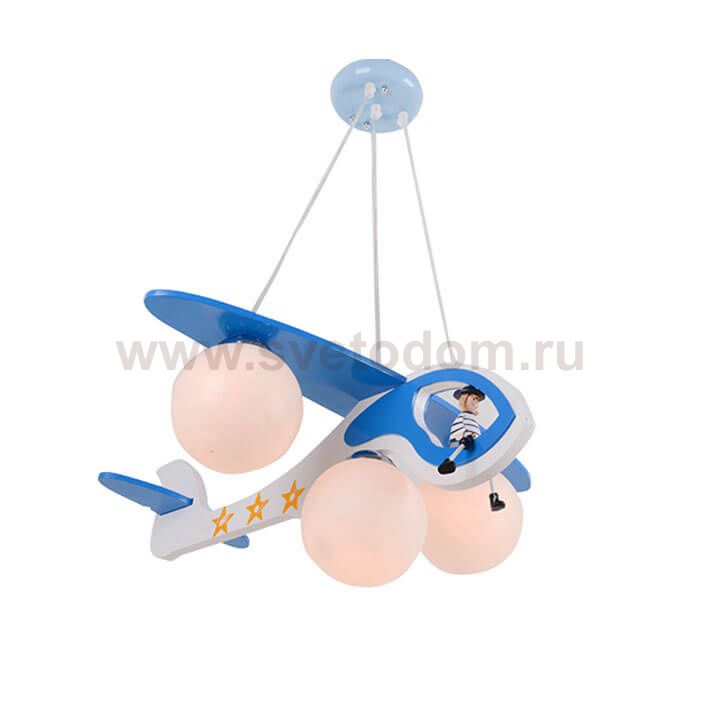 Подвесной светильник АЭРОПЛАН голубой w60*58,5 h80 E27 3*40w Kink light 7494