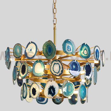 Люстра Agate Burst Chandelier 3 Round blue D70 ImperiumLoft 74968-22