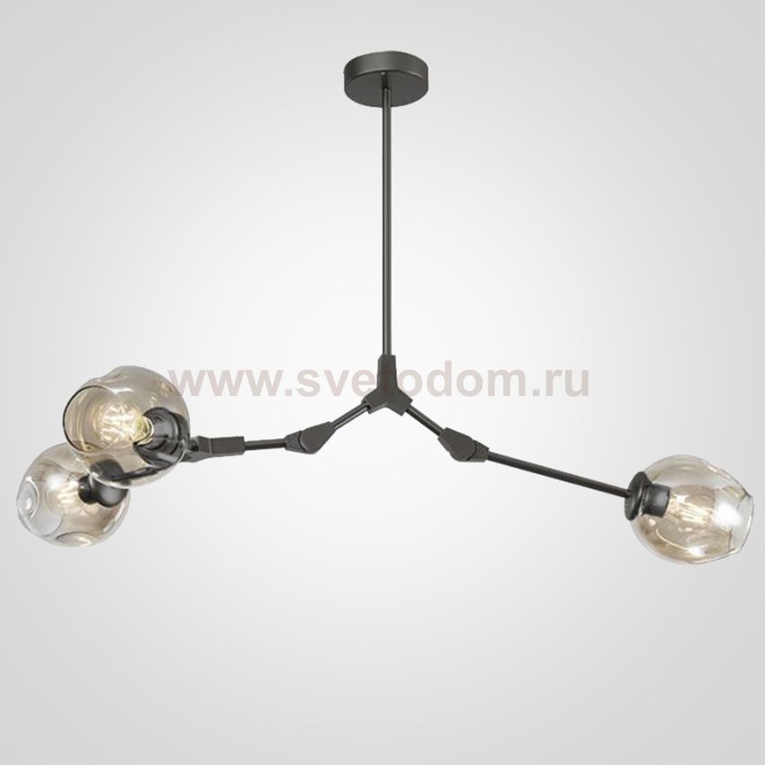 Люстра Сrumpled Glass Bubble Chandelier Gray 3 плафона ImperiumLoft 75179-22
