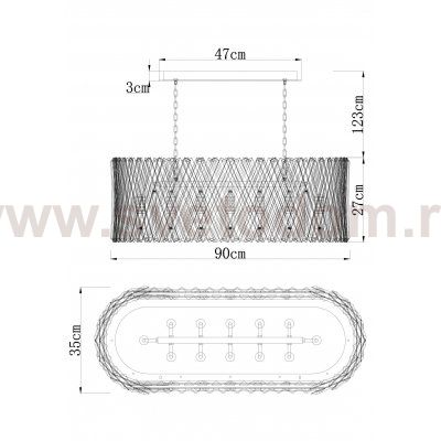 Светильник подвесной Divinare 7567/18 SP-12 BIVARA
