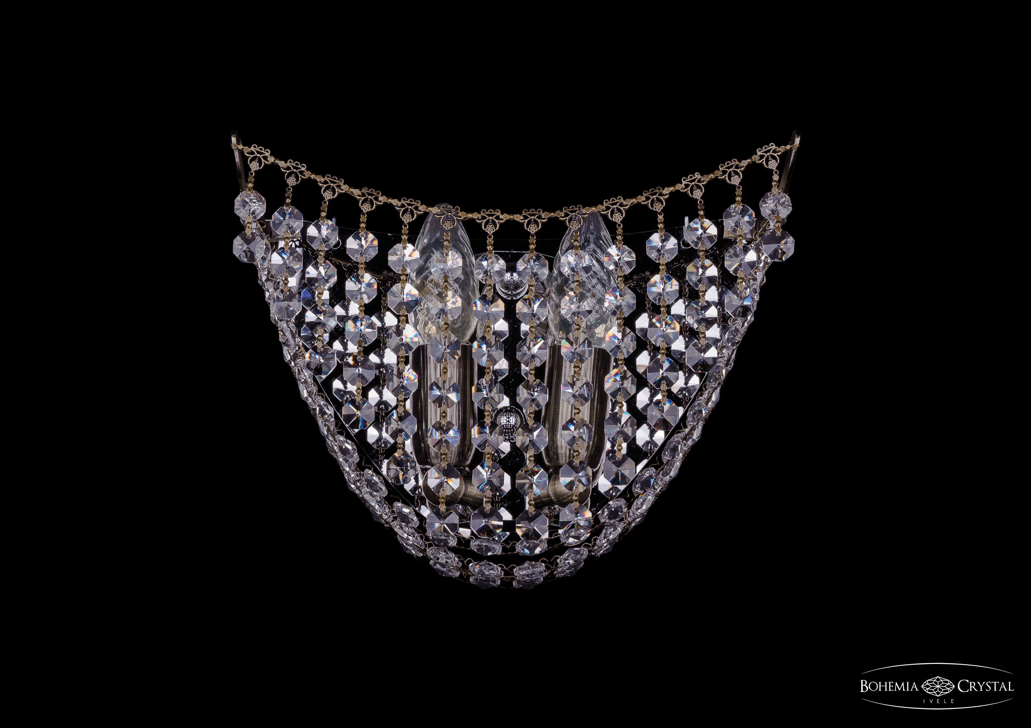 Светильник настенный бра Bohemia Ivele 7708/2/W/Pa