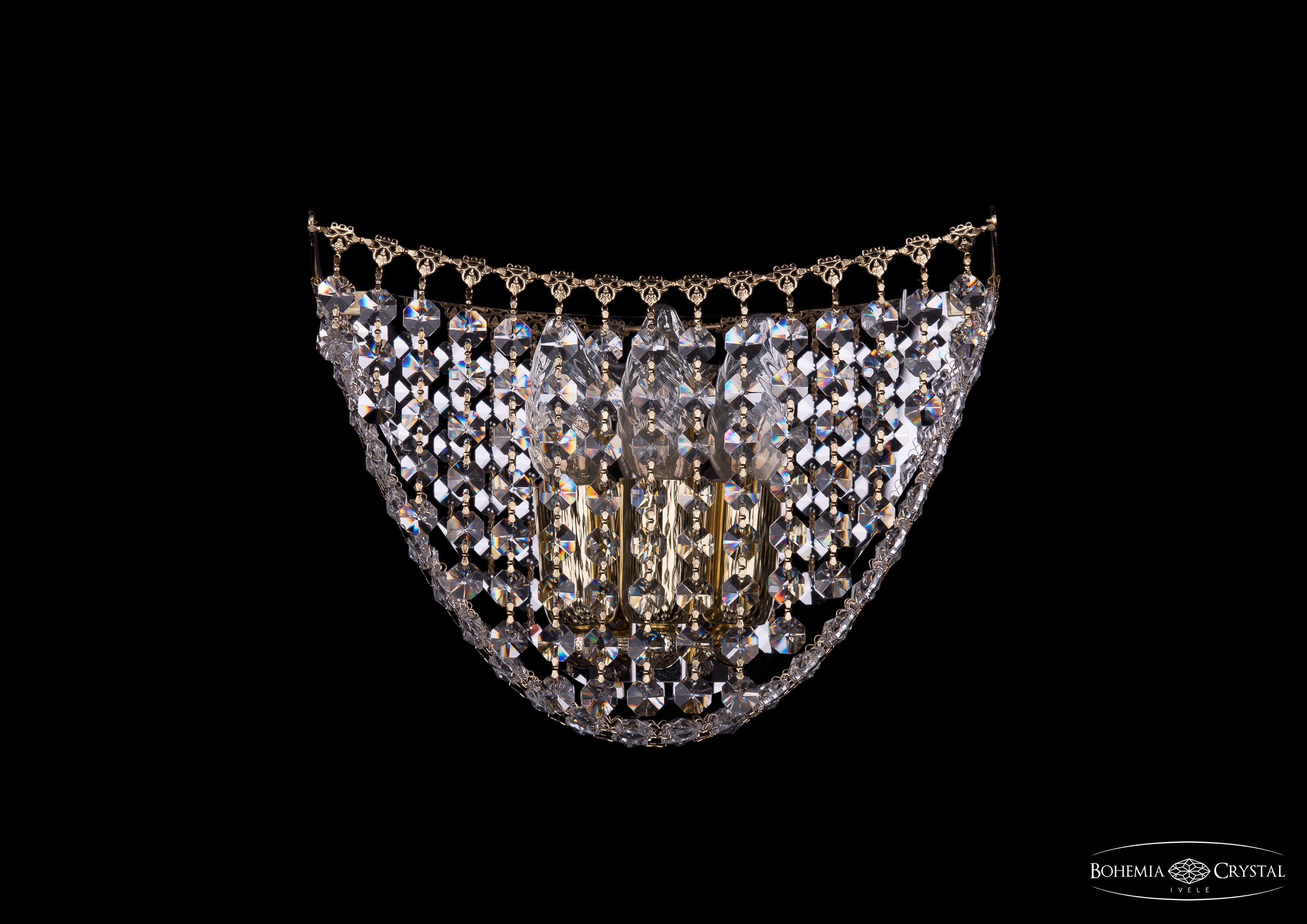 Светильник настенный бра Bohemia Ivele 7708/3/W/G