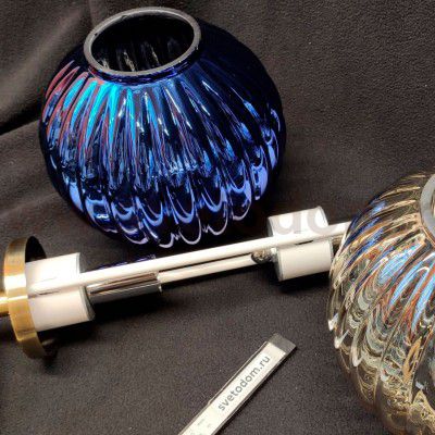 Плафон стекло синий 150мм с двумя отверстиями 57мм APL.608.11 Zhizel