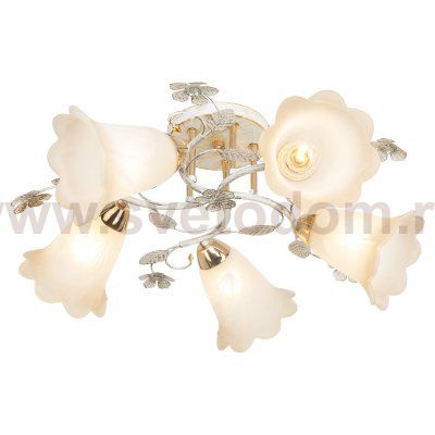 Потолочный светильник Экономсвет 7838/5FGD+WT WT+BR