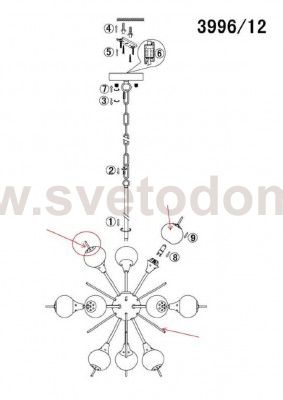 Люстра Odeon light 3996/12 SIRIUS