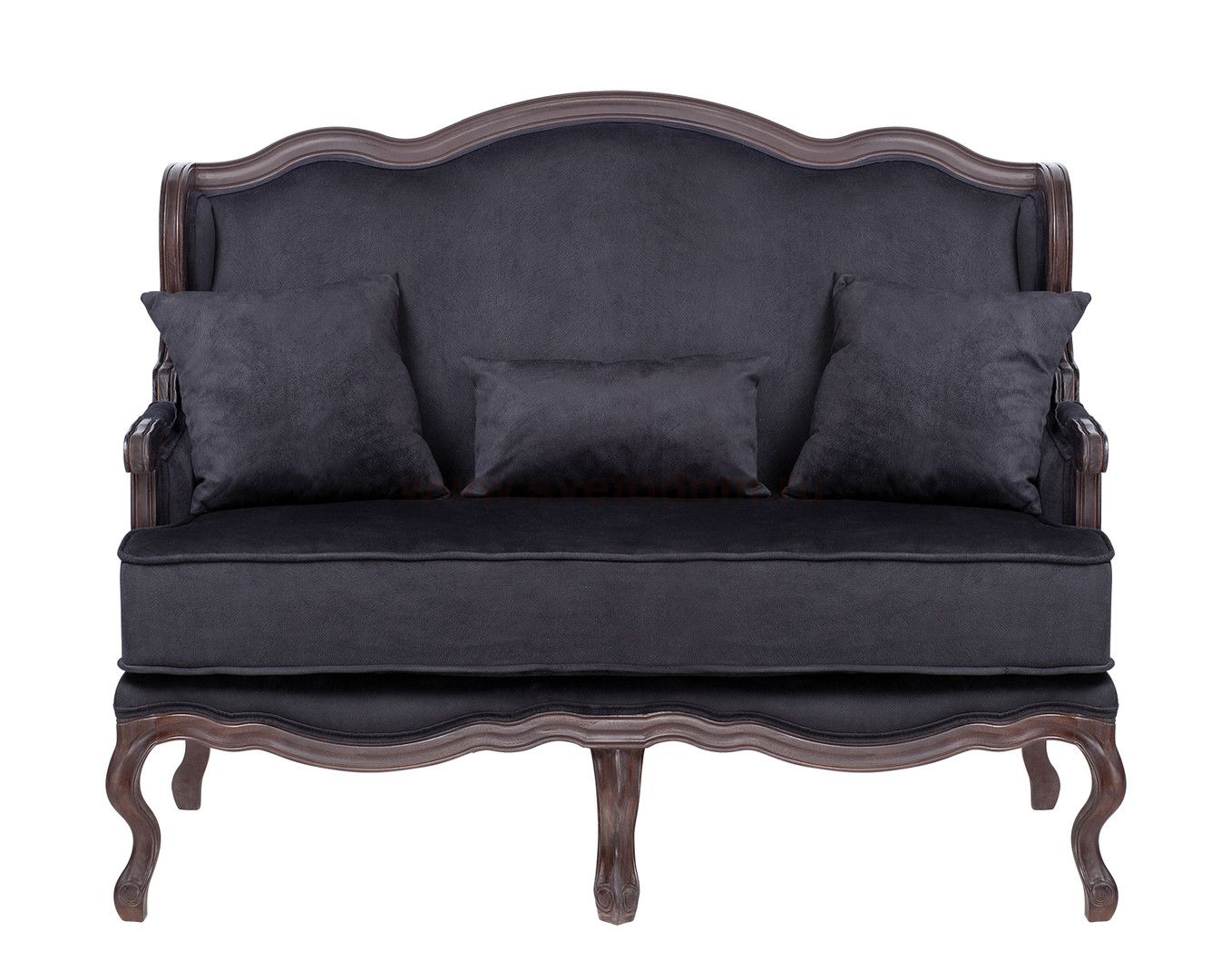 Двухместный дизайнерский диван Brody Double Black MAK interior 7LV1844-dwb Черный