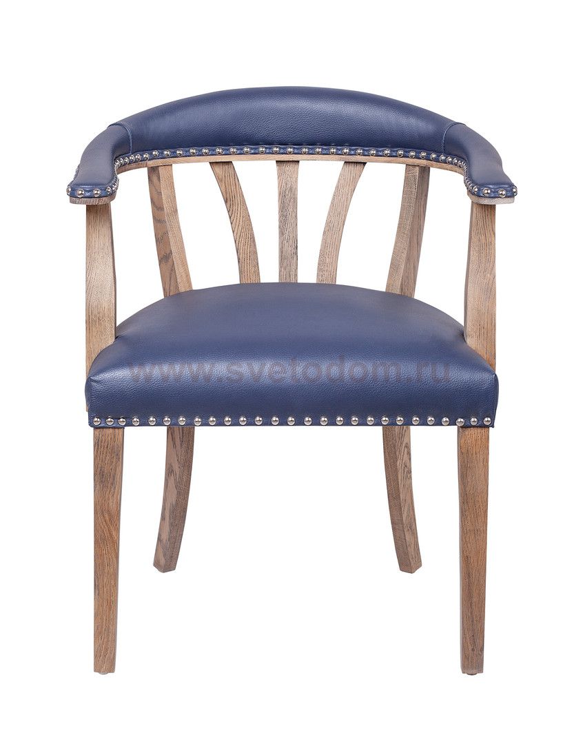 Мягкий стул с подлокотниками Tanner Blue Leather MAK interior 7LV262-BL Синий