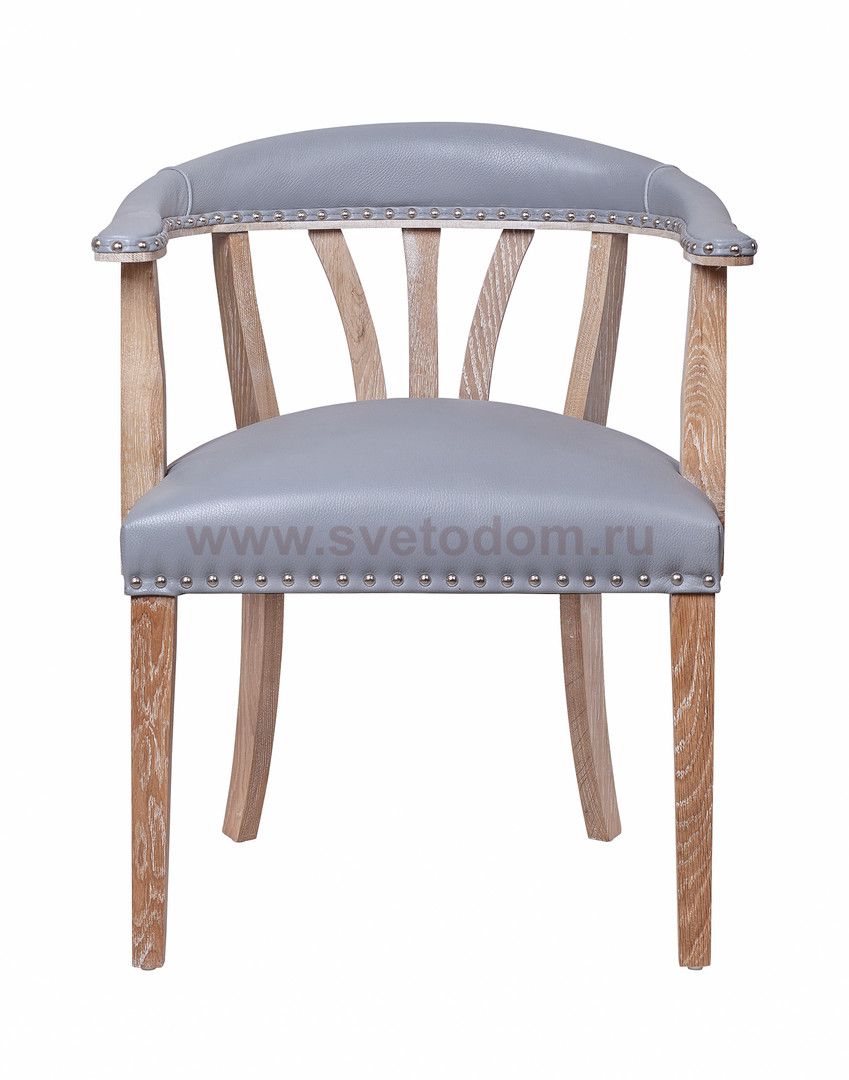 Мягкий стул с подлокотниками Tanner Gray Leather MAK interior 7LV262-G Серый