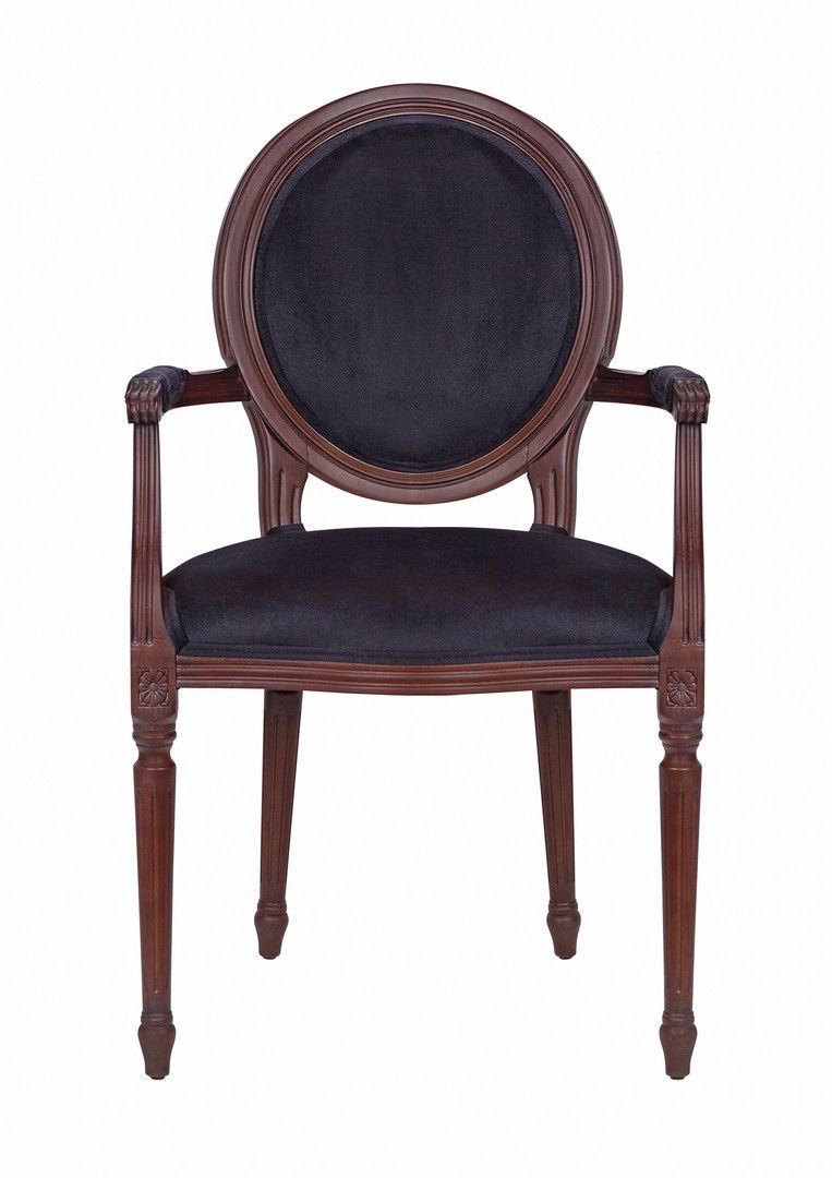 Мягкий стул с подлокотниками Delo Kora Arm Black MAK interior 7LVCF-1916B-BC Черный