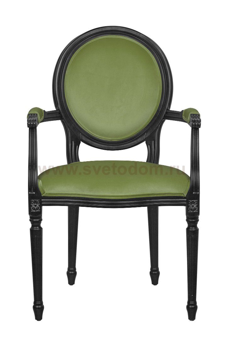 Мягкий стул с подлокотниками Delo Kora Arm Green MAK interior 7LVCF-1916B-GR Зеленый