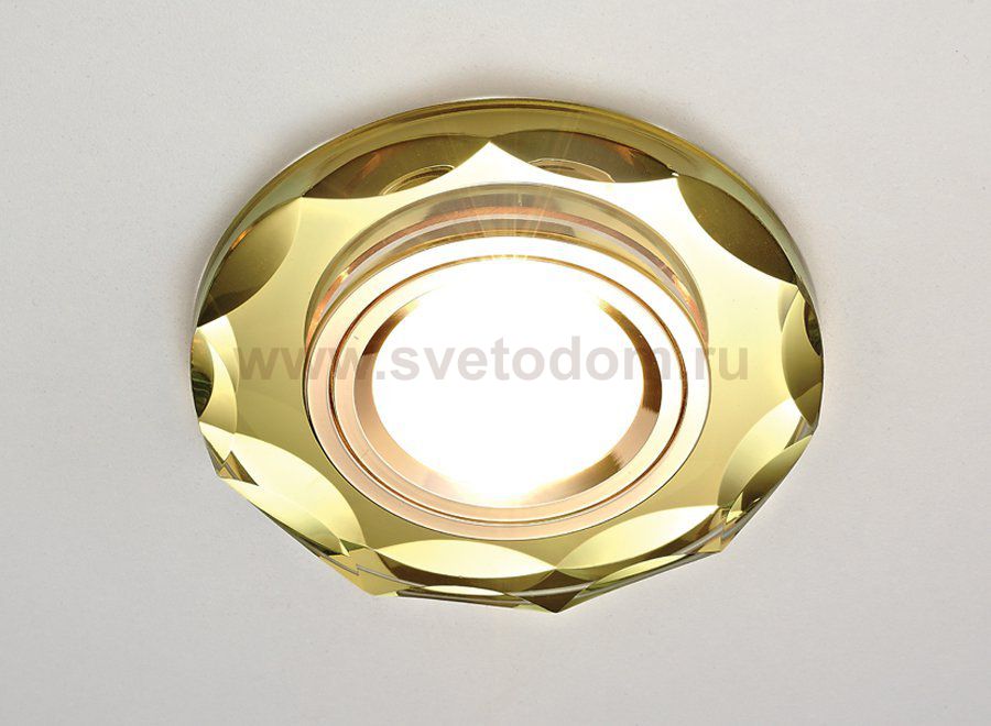 Светильник точечный Ambrella 800 GOLD золото MR16 D90 mm CRYSTAL SPOT