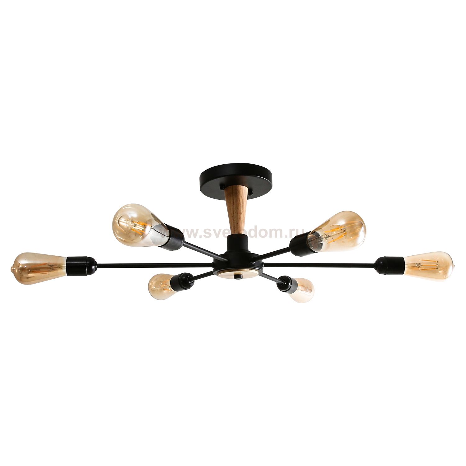 Потолочный светильник лофт Экономсвет 80008/6BK+WD