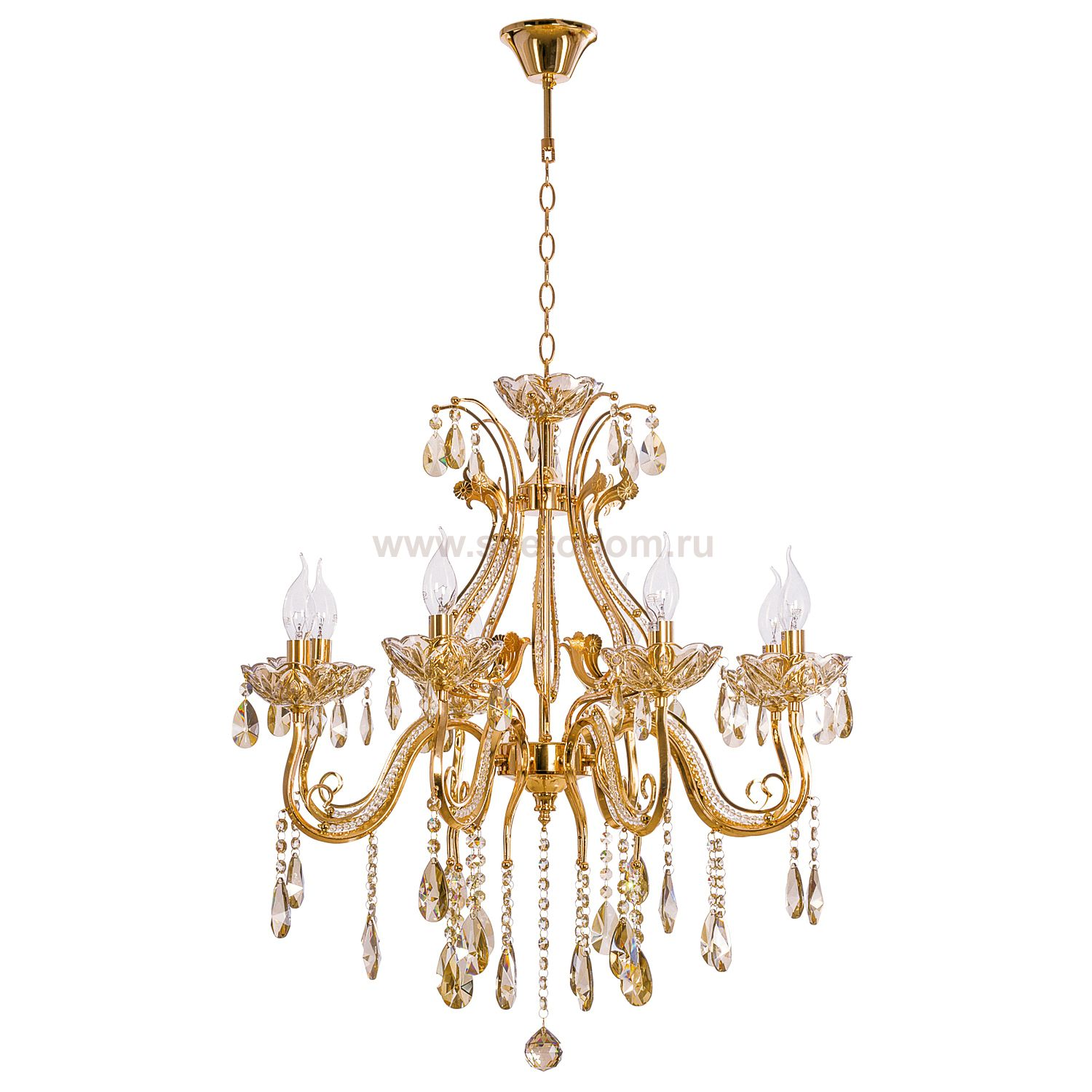Люстра классическая с хрусталем Экономсвет 8009/8FGD NC