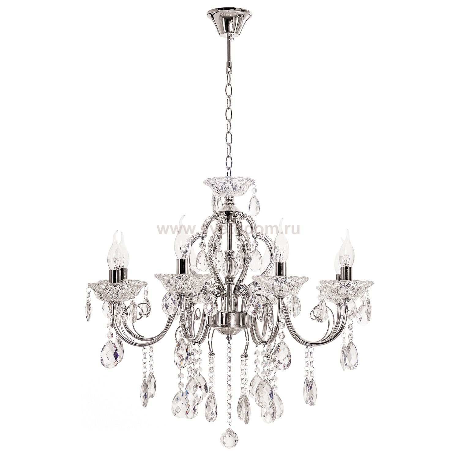 Люстра классическая с хрусталем Экономсвет 8010/8CR WT