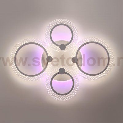 8017/60CL LEDIO LN25 белый/прозрачный металл/акрилл Потолочный светильник c подсв. осн. LED 60W 220V 3000-6000K MOLLY