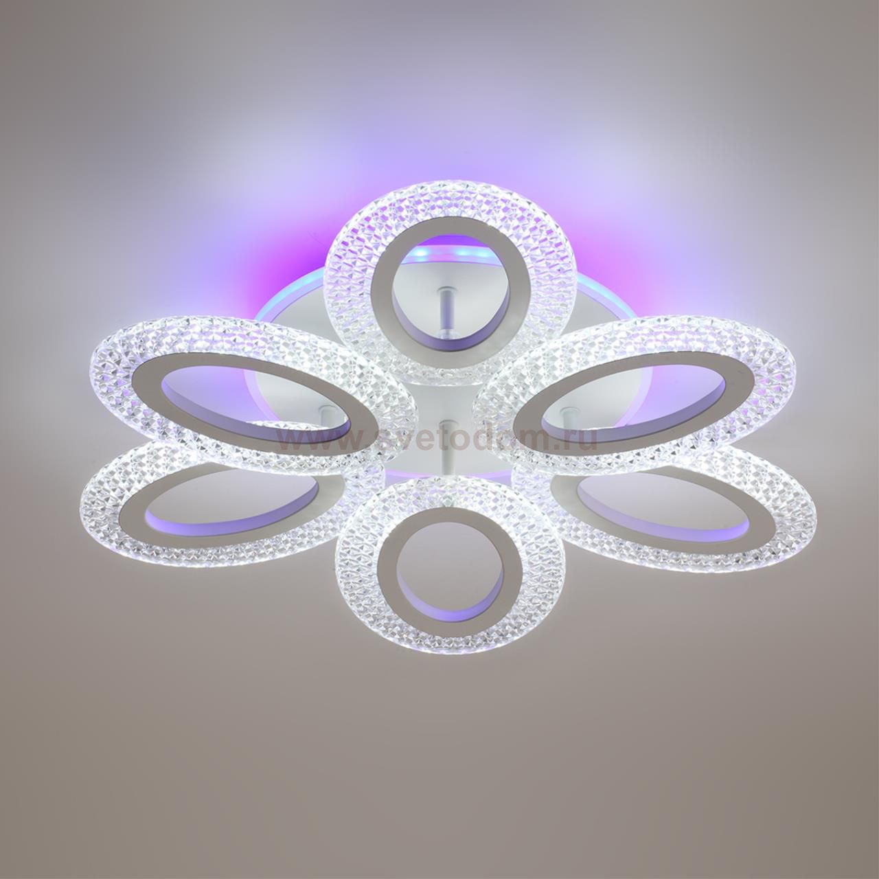 8018/60CL LEDIO LN25 белый/прозрачный металл/акрилл Потолочный светильник c подсв. осн. LED 60W 220V 3000-6000K CLARE