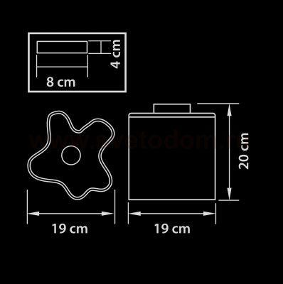 Плафон стекло матовое белое 190*200мм E27 (50мм посадка) LS Nubi 8020