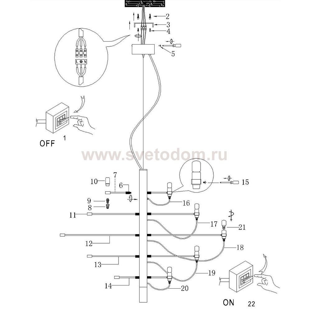 Подвесные люстры  Divinare 8030/17 LM-50 MOLTO