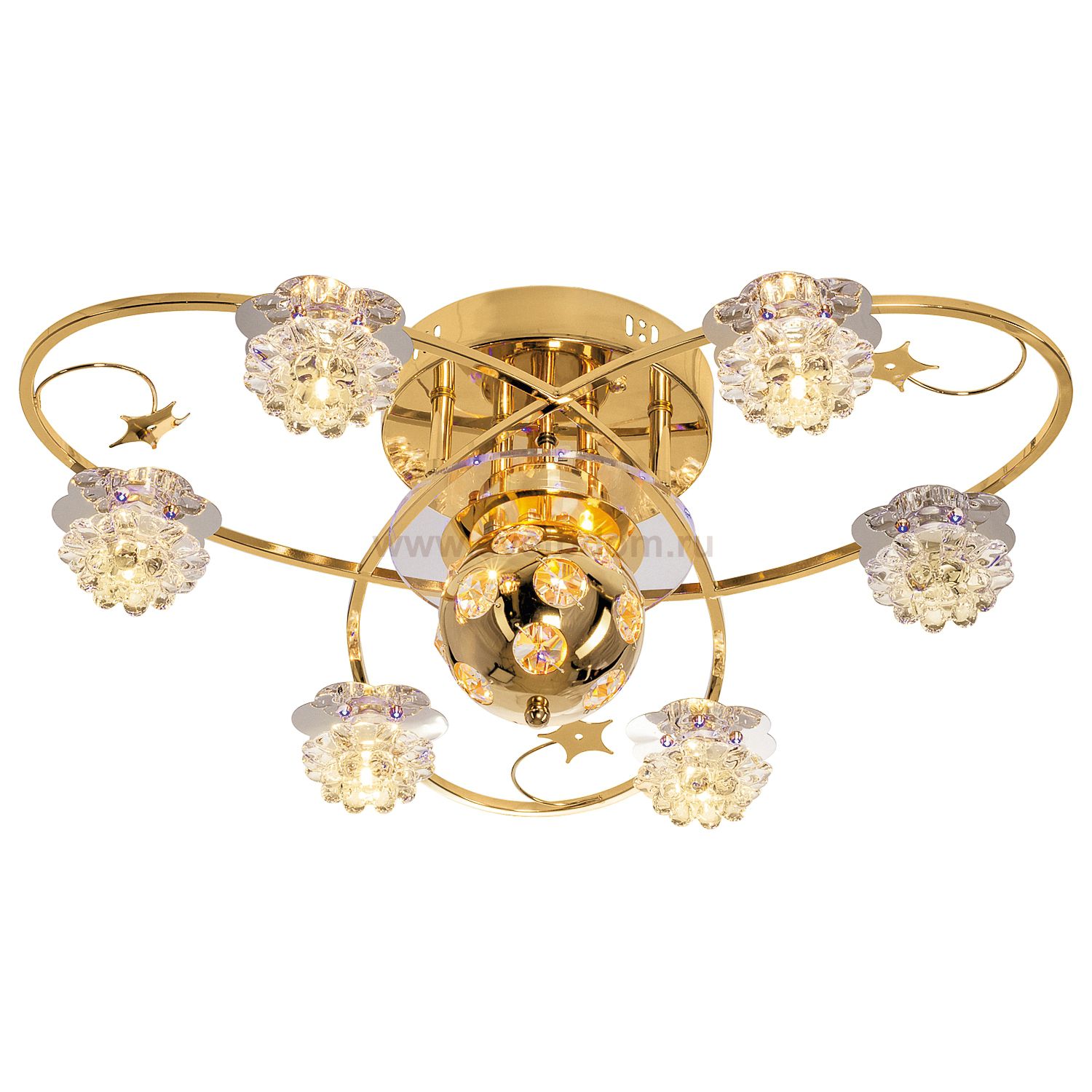 Люстра галогенная Экономсвет 8032/6+2FGD RC BLRPLED