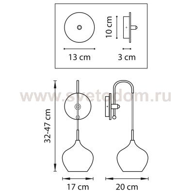Светильник бра Lightstar 803543 Pentola