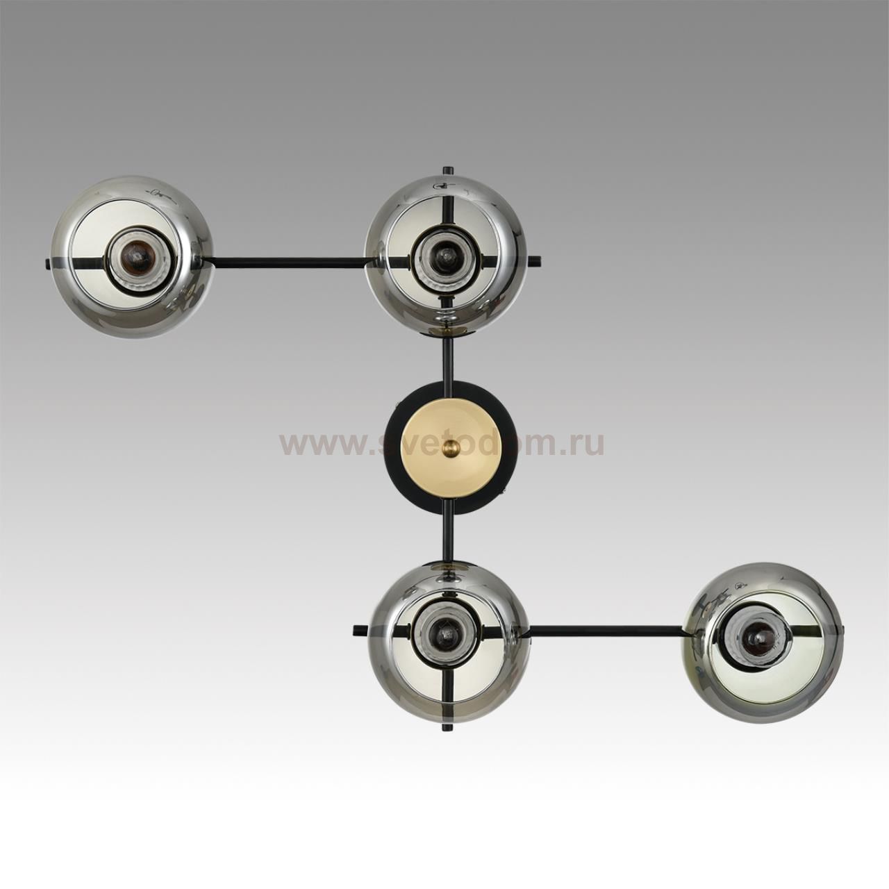 8059/4C COMFI LN24 черный, медь/дымчатый металл/стекло Люстра потолочная E27 4*60W 220V EMINA