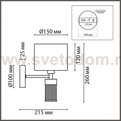 Светильник настенный бра Lumion 8109/1W DAMONA