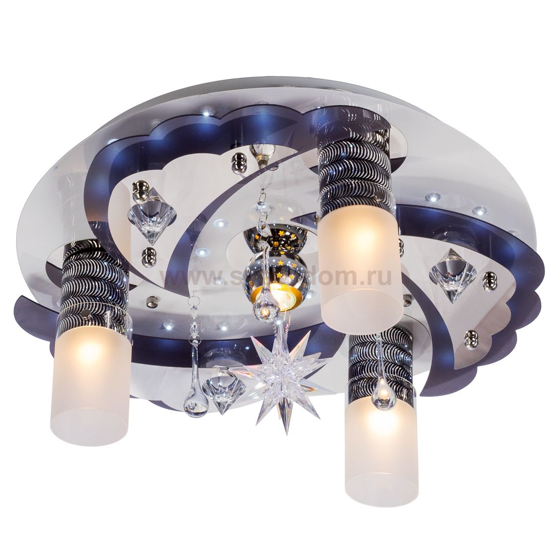 Потолочный светильник Экономсвет 8121/3+1WT+CR RC WTLED