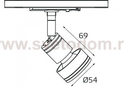 8126 black GU10 светильник для однофазной шины Italline